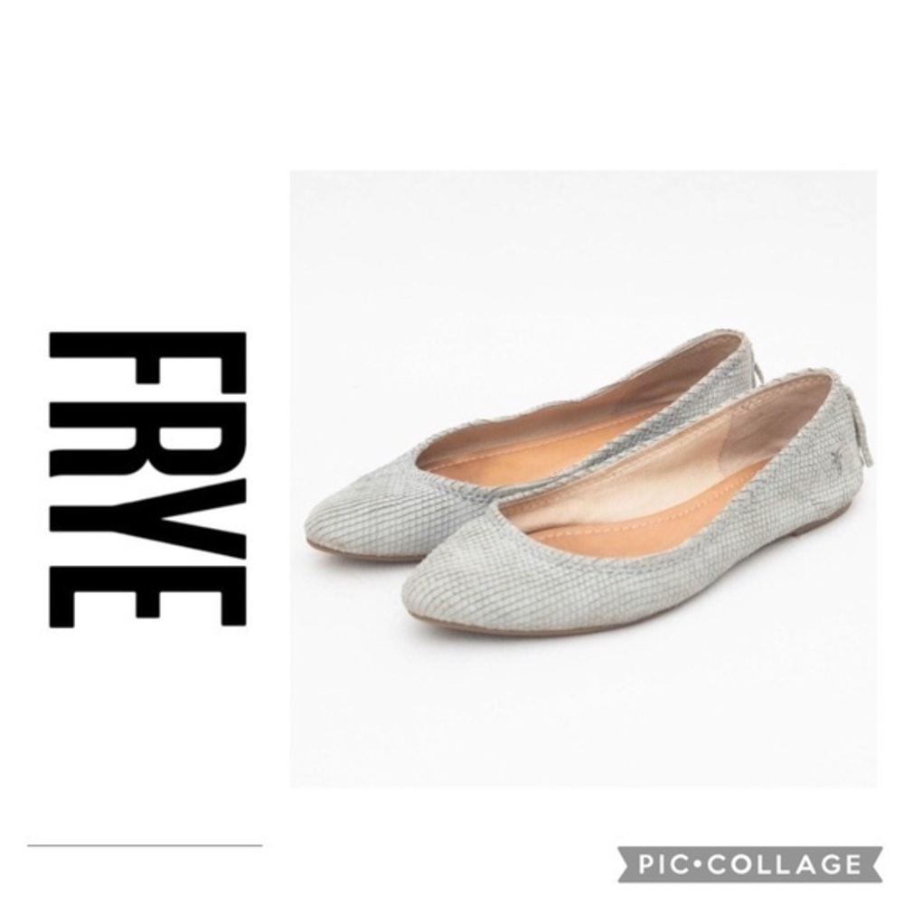 Frye | Soft Leather Snakeskin Regina Ballet Flats~9